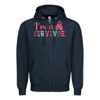 Navy i'm a survivor Zipper Hoodie - JahusDesignShop