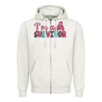 Oatmeal Heather i'm a survivor Zipper Hoodie - JahusDesignShop