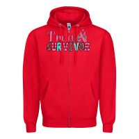 Red i'm a survivor Zipper Hoodie - JahusDesignShop