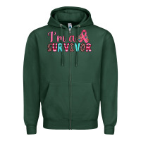 Sports Green i'm a survivor Zipper Hoodie - JahusDesignShop