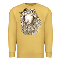 Antique Gold Angora Goat Face Premium Sweatshirt - LillyAllenDesigns