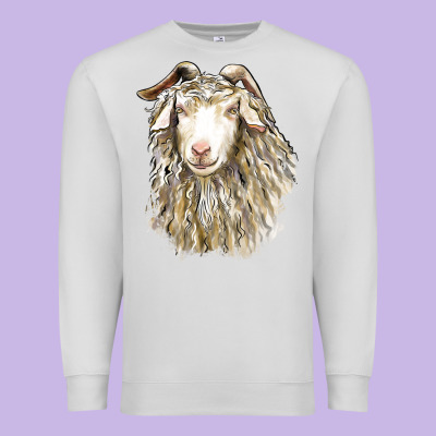 Angora Goat Face Premium Sweatshirt Designed By Lillyallendesigns