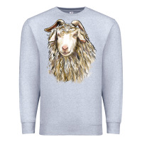 Heather Grey Angora Goat Face Premium Sweatshirt - LillyAllenDesigns