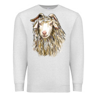 Oatmeal Heather Angora Goat Face Premium Sweatshirt - LillyAllenDesigns