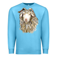 Ocean Blue Angora Goat Face Premium Sweatshirt - LillyAllenDesigns