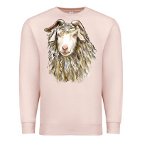 Pale Pink Angora Goat Face Premium Sweatshirt - LillyAllenDesigns
