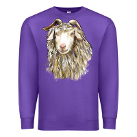 Purple Angora Goat Face Premium Sweatshirt - LillyAllenDesigns