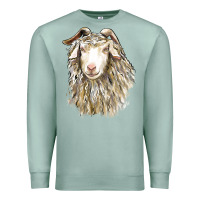 Seafoam Angora Goat Face Premium Sweatshirt - LillyAllenDesigns