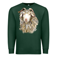 Sports Green Angora Goat Face Premium Sweatshirt - LillyAllenDesigns