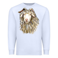 White Angora Goat Face Premium Sweatshirt - LillyAllenDesigns