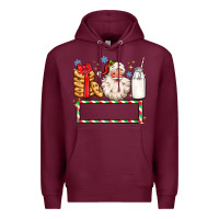 Burgundy christmas santa custom name Premium Hoodie - MaliasSmallBusiness