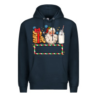 Navy christmas santa custom name Premium Hoodie - MaliasSmallBusiness