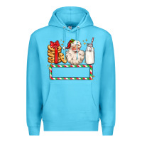 Ocean Blue christmas santa custom name Premium Hoodie - MaliasSmallBusiness
