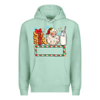 Seafoam christmas santa custom name Premium Hoodie - MaliasSmallBusiness