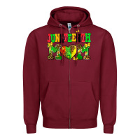 Burgundy juneteenth mom Zipper Hoodie - AdoDesignShop