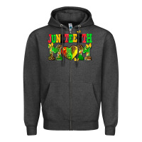 Charcoal Heather juneteenth mom Zipper Hoodie - AdoDesignShop