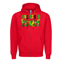 Red juneteenth mom Zipper Hoodie - AdoDesignShop