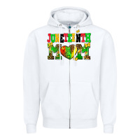 White juneteenth mom Zipper Hoodie - AdoDesignShop