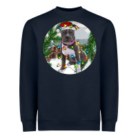 Navy Pitbull And Farm Heavyweight Sweatshirt - RanaPortraitStore