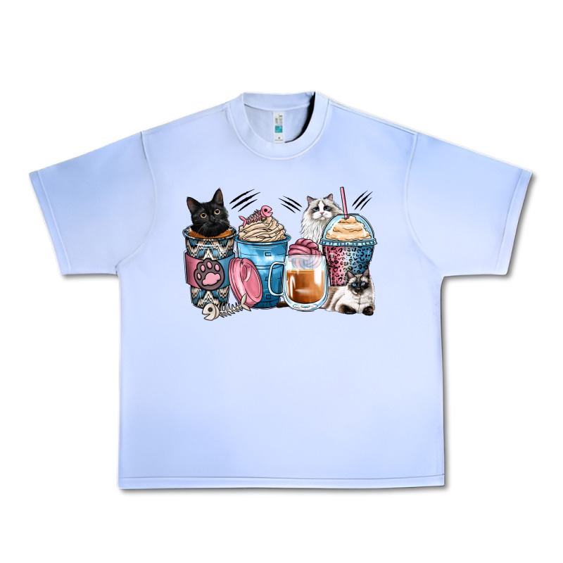 Cat Coffee Cups Urban Heavy Tee by Zillion Design Studio | Teevron