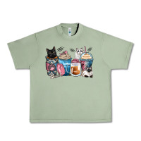 Oil Green cat coffee cups Urban Heavy Tee - Zillion Design Studio