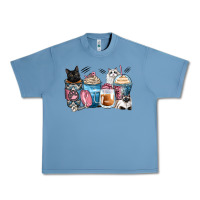 Pebble Blue cat coffee cups Urban Heavy Tee - Zillion Design Studio