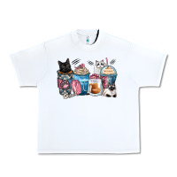 White cat coffee cups Urban Heavy Tee - Zillion Design Studio
