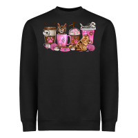 Black cat coffee cups Heavyweight Sweatshirt - texasbilliewilder