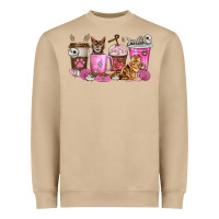 Mushroom cat coffee cups Heavyweight Sweatshirt - texasbilliewilder
