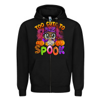 Black too cute to spook with owl Zipper Hoodie - Artiststas