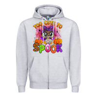 Heather Grey too cute to spook with owl Zipper Hoodie - Artiststas