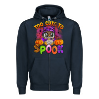 Navy too cute to spook with owl Zipper Hoodie - Artiststas