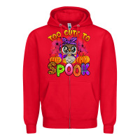 Red too cute to spook with owl Zipper Hoodie - Artiststas