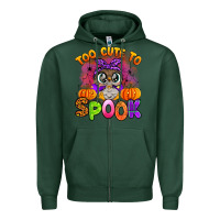 Sports Green too cute to spook with owl Zipper Hoodie - Artiststas