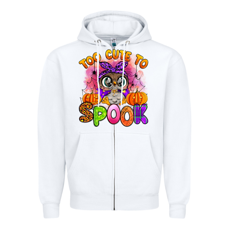 Too Cute To Spook With Owl Zipper Hoodie by Artiststas | Teevron