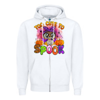 White too cute to spook with owl Zipper Hoodie - Artiststas