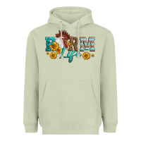Matcha Western Farm Life Rooster Head Heavyweight Hoodie - LillyAllenDesigns