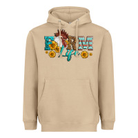 Mushroom Western Farm Life Rooster Head Heavyweight Hoodie - LillyAllenDesigns