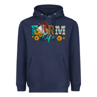 Navy Western Farm Life Rooster Head Heavyweight Hoodie - LillyAllenDesigns