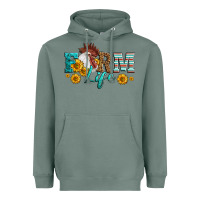 Sage Western Farm Life Rooster Head Heavyweight Hoodie - LillyAllenDesigns