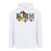 White Western Farm Life Rooster Head Heavyweight Hoodie - LillyAllenDesigns