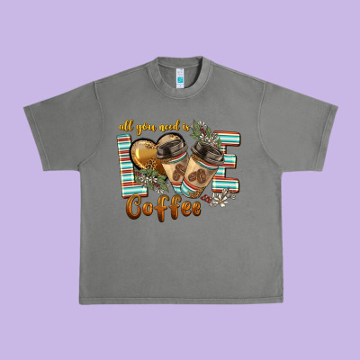All You Need Is Love Coffee Urban Heavy Tee Designed By Barkaloodesign