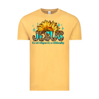 Vintage Mustard jesus it s not religion it s a relationship Vintage Tee - Zillion Design Studio
