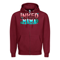 Burgundy inked mama Zipper Hoodie - AdoDesignShop