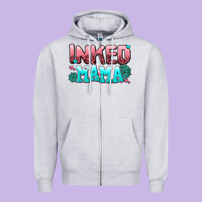 Inked Mama Zipper Hoodie Designed By Adodesignshop