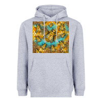 Heather Grey Bumble Bees Heavyweight Hoodie - LillyAllenDesigns