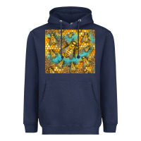 Navy Bumble Bees Heavyweight Hoodie - LillyAllenDesigns