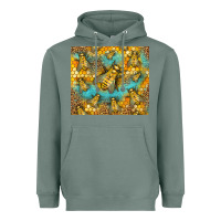 Sage Bumble Bees Heavyweight Hoodie - LillyAllenDesigns