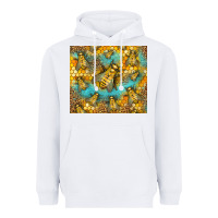 White Bumble Bees Heavyweight Hoodie - LillyAllenDesigns