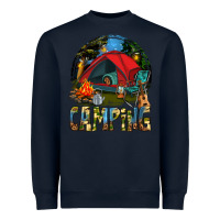 Navy camping Heavyweight Sweatshirt - texasbilliewilder